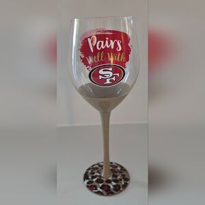 NFL Evergreen San Francisco 49ers Wine‎ Glass Animal Print Base